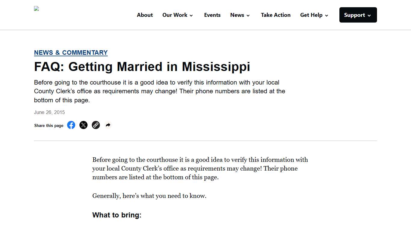 FAQ: Getting Married in Mississippi - ACLU of Mississippi